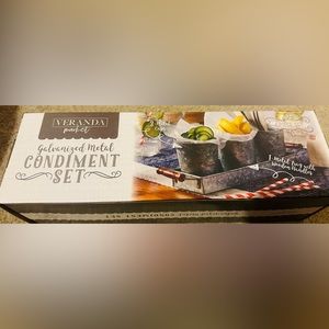 Veranda Galvanized Tin Utensil and/or Farmhouse Condiment Set NWT